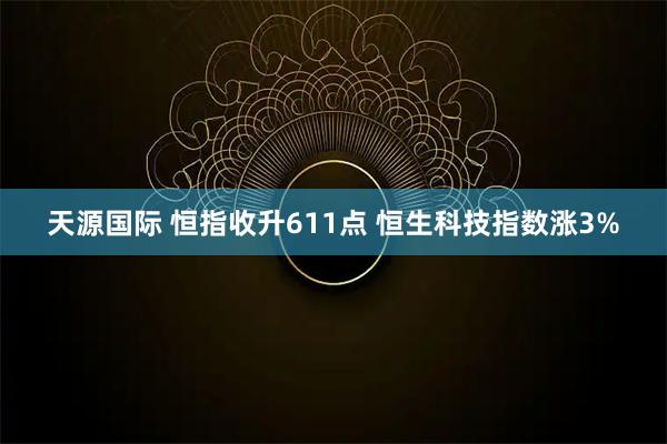 天源国际 恒指收升611点 恒生科技指数涨3%